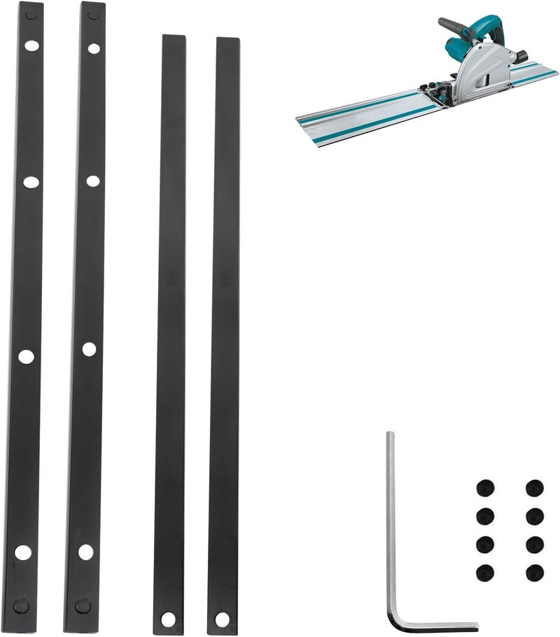 deawater P-20177 Guide Rail Connector Set, 4 PCS, Compatible with Makita, Festool, DeWalt, WEN, for Long Cuts in Integrated Guide Rail T-Slots - Image 1